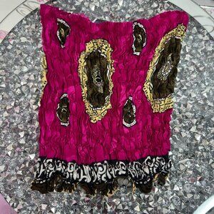 Surf Side tube top one size Aztec boho stretchy y2k Pink Smocked Tube Top